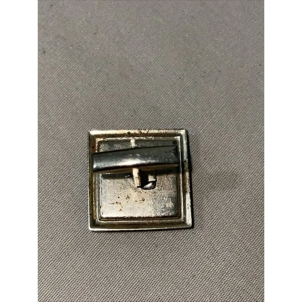 VTG Art Deco Cuff Links Mother of Pearl Rhinestone Gold Tone Square Faux Diamond